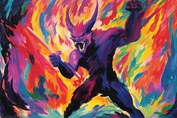Fototapeta premium A fearless and mighty berserker, unleashing devastating attacks with their massive weapon. - Generative AI