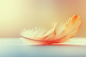 Single feather on table
