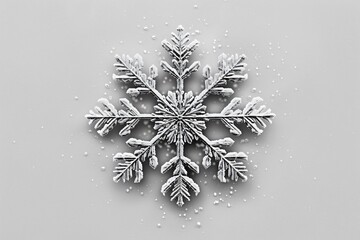 Snowflake on white surface