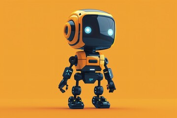 Robot close-up on yellow