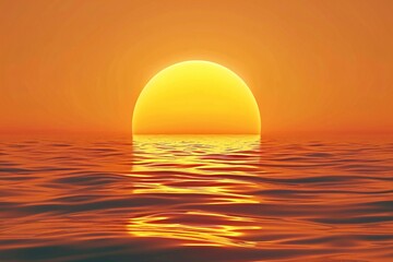 Sun setting over ocean with waves
