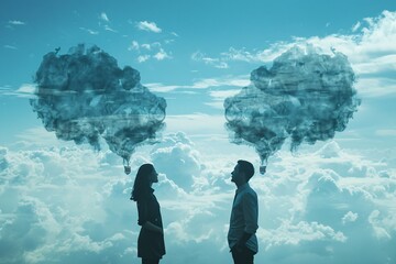Two people facing cloud formation