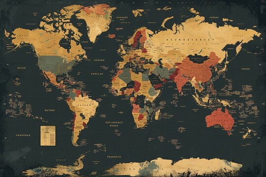 World map with country names