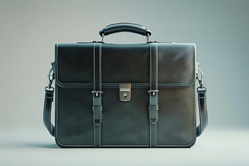 Black briefcase handle white surface