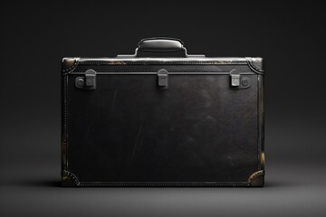 Black suitcase with handle and latch