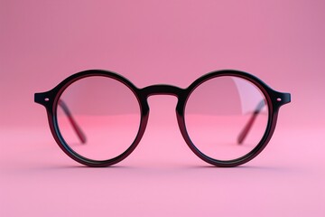 Glasses on pink surface