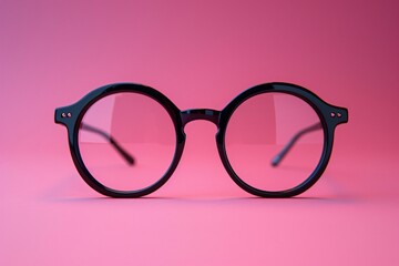 Glasses on pink surface