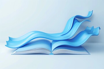 Blue book with curved design