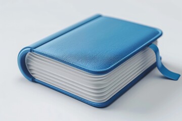 Blue book white cover on table