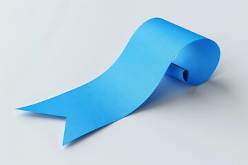 Blue ribbon white surface close up