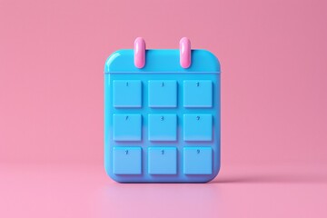 Blue keyboard, pink keys, pink background