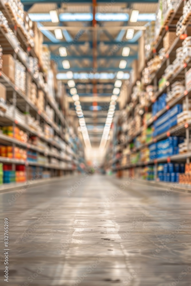 Poster blurred store shelves background ideal for a wide range of versatile design applications