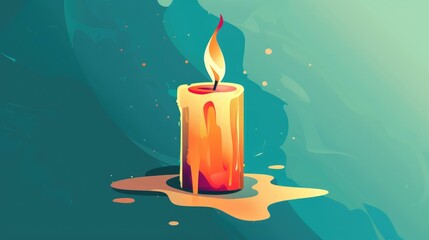 Candle designed in a flat style
