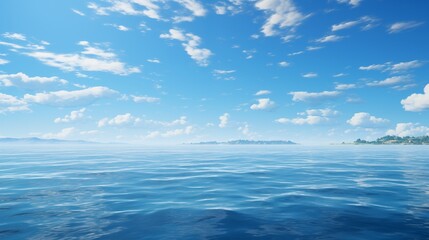 Obraz premium Calm Blue Sea Under a Clear Sky with Distant Horizon View