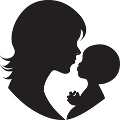 Mother and baby silhouette 