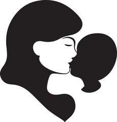 Mother and baby silhouette 