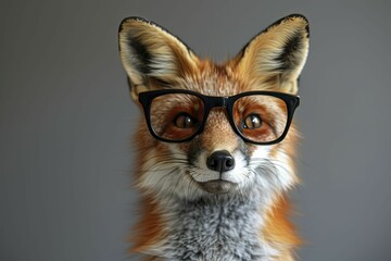 A fox-headed marketer devises clever tactics to outsmart rivals in a creative studio, highlighting the cunning expression of the fox with a minimalist touch.