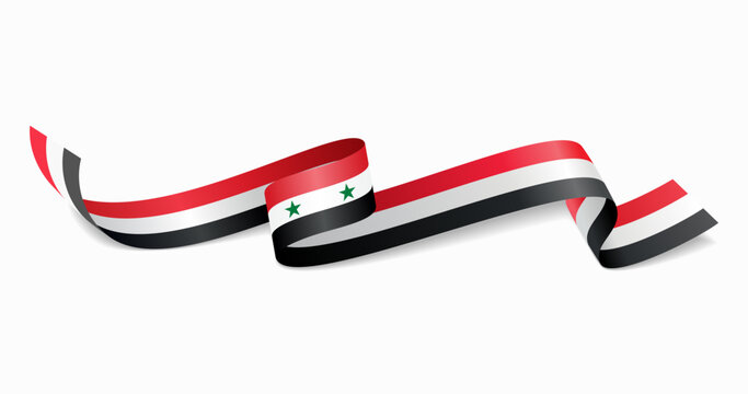 Syrian flag wavy abstract background. Vector illustration.