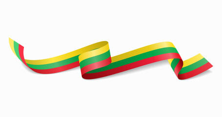 Lithuanian flag wavy abstract background. Vector illustration.