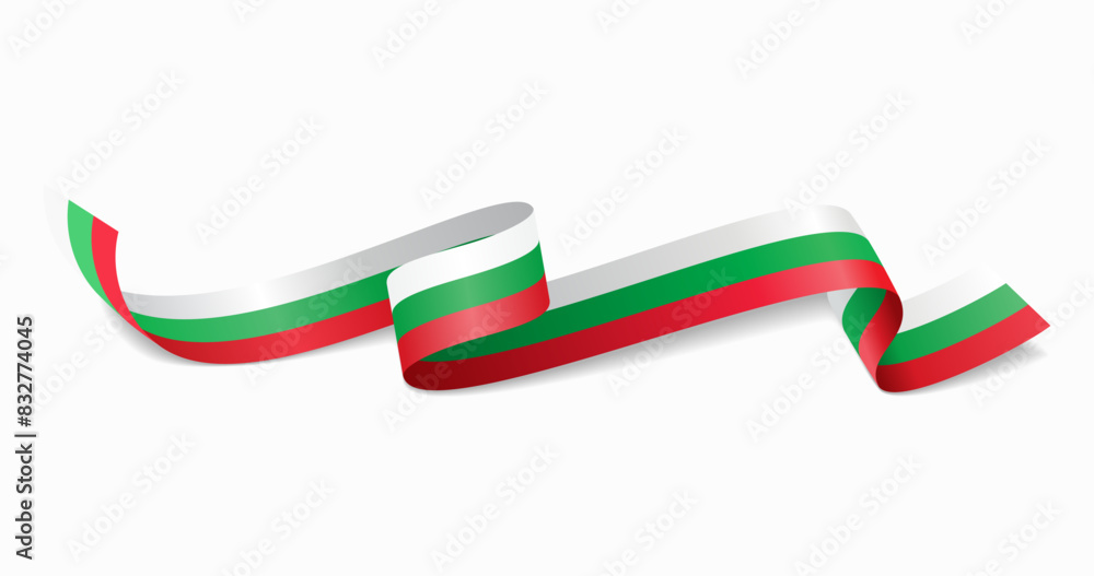 Wall mural Bulgarian flag wavy abstract background. Vector illustration.