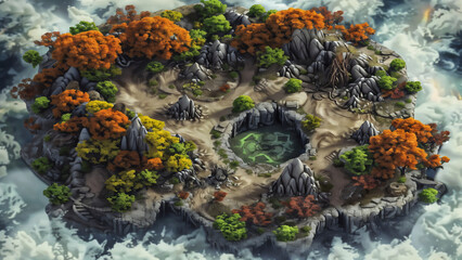  island Battlemap DnD,RPG Map for Dungeons and Dragons, Sea,game background, place for battle
