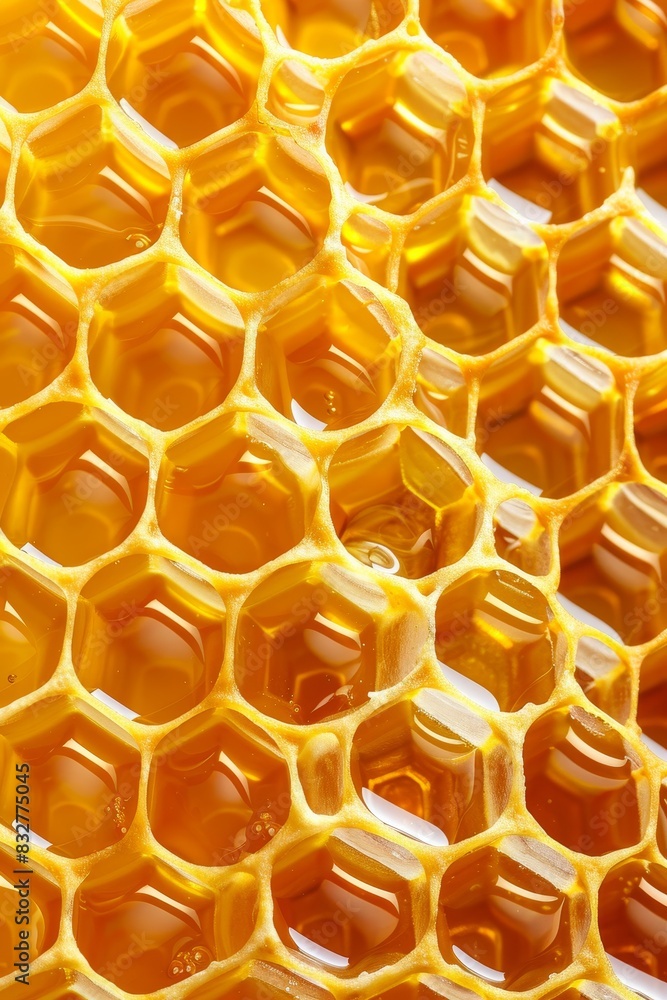 Poster top view of honey on white background for optimal search engine visibility and relevance