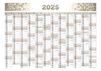 2025 france front annual calendar