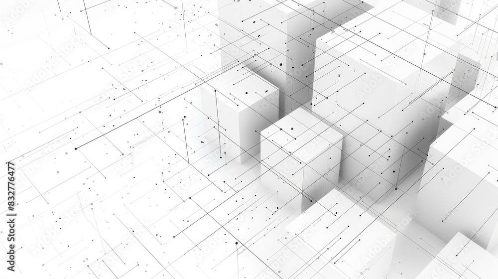 Poster abstract background with box shapes technology concept with square grid geometric digital design wit