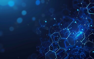 Abstract blue background with a hexagon pattern for technology, science and medical concept design