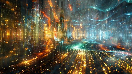 Fototapeta premium A cityscape with a river running through it