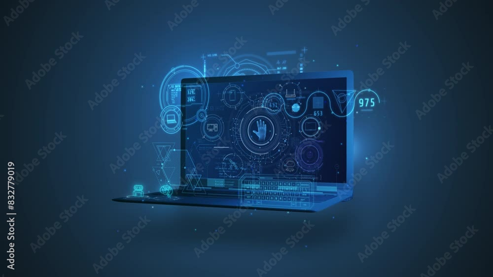 Poster animated infographic of user identification and access.