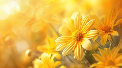 Fototapeta premium Flower Showcasing Bright and Elegant Yellow Daisies