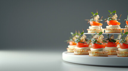 Elegant Appetizers.Imagine a sophisticated spread of elegant appetizers,each one crafted with precision and an eye for detail. Picture delicate bruschettas topped with fresh tomatoes and basil, creamy