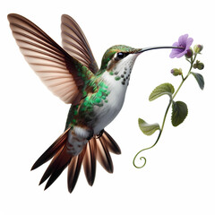 Obraz premium real life like natural hummingbird hovering over the flower