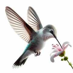 Obraz premium real life like natural hummingbird hovering over the flower