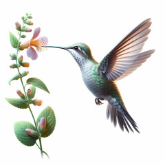 Obraz premium real life like natural hummingbird hovering over the flower