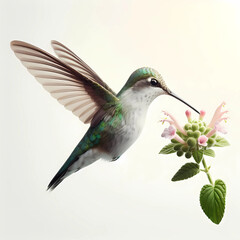 Obraz premium real life like natural hummingbird hovering over the flower