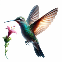 Obraz premium real life like natural hummingbird hovering over the flower