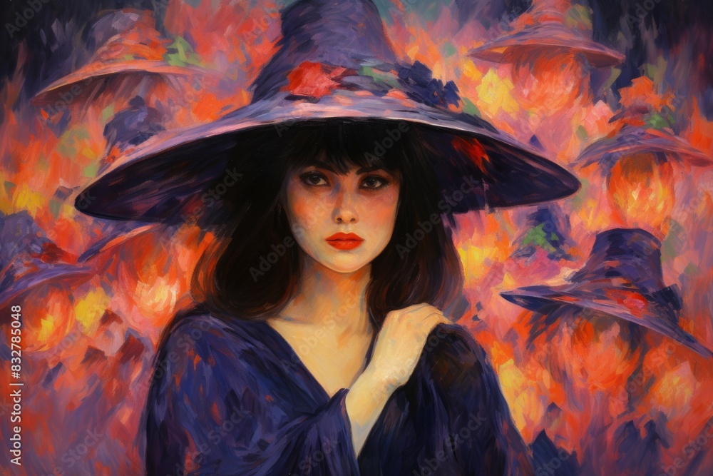 Canvas Prints a mysterious and enigmatic sorceress, wielding ancient spells and communing with unseen forces. - ge