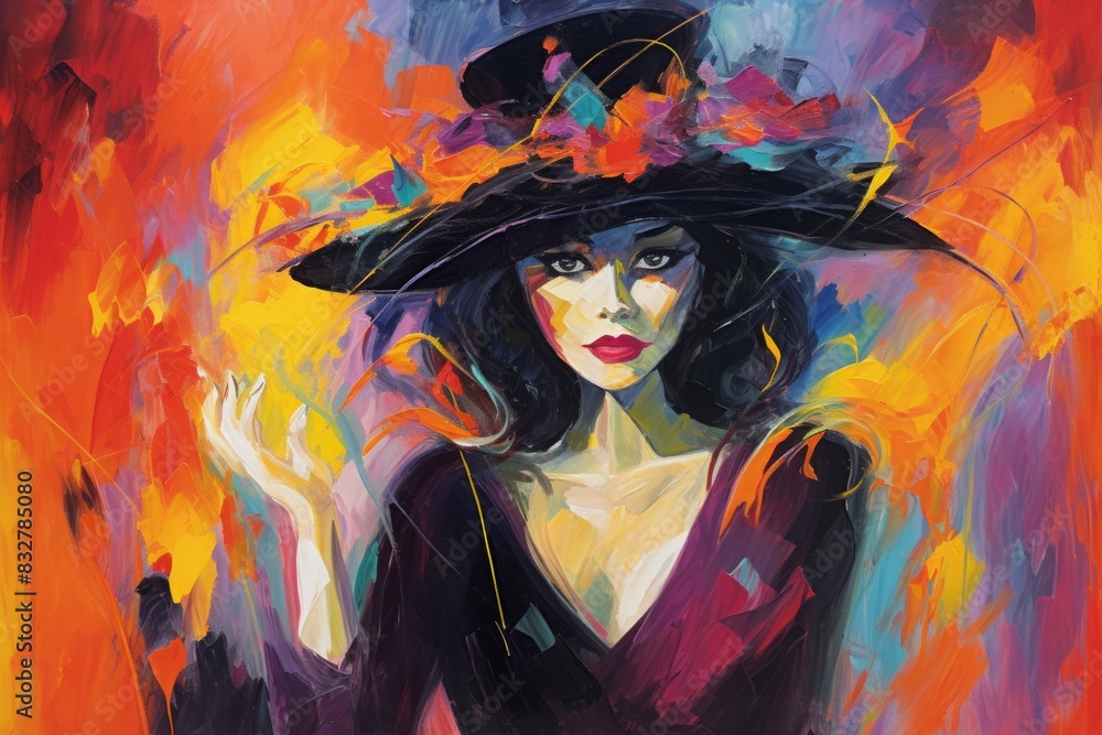 Canvas Prints a mysterious and enigmatic sorceress, wielding ancient spells and communing with unseen forces. - ge