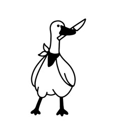 Cute Cartoon Goose Vector Illustration | Minimalist Style