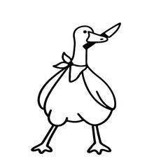 Cute Cartoon Goose Vector Illustration | Minimalist Style