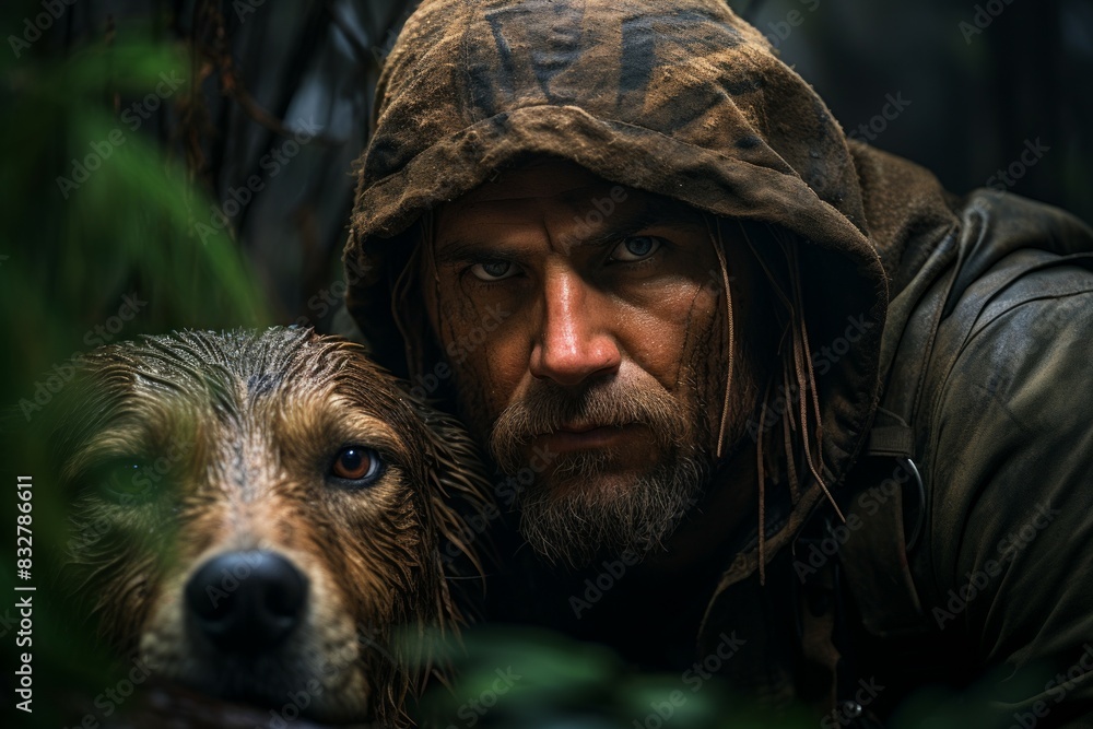 Canvas Prints a skilled and versatile ranger, tracking prey and surviving in the wilderness. - generative ai