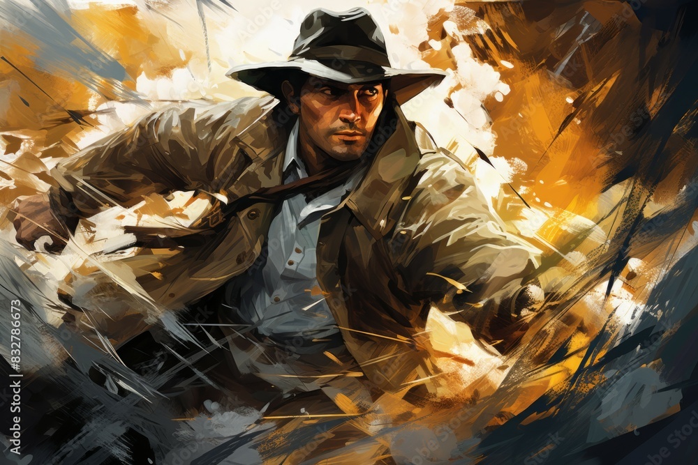 Canvas Prints a skilled and versatile ranger, tracking prey and surviving in the wilderness. - generative ai