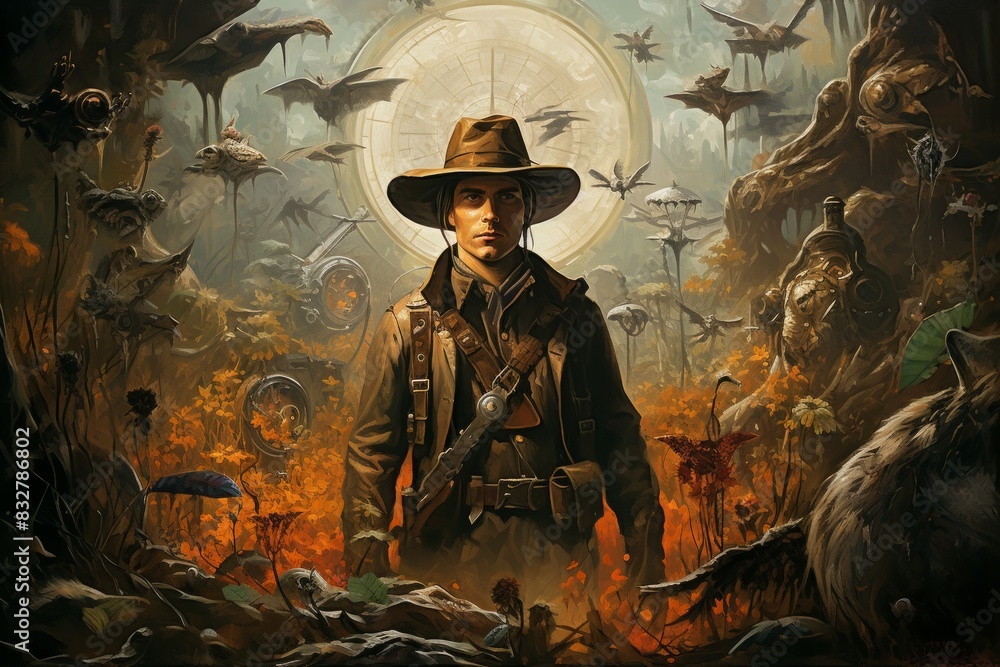 Canvas Prints a skilled and versatile ranger, tracking prey and surviving in the wilderness. - generative ai