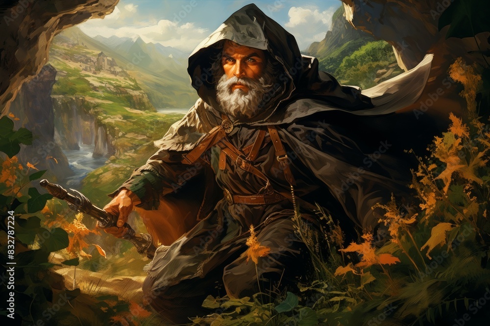 Canvas Prints a skilled and versatile ranger, tracking prey and surviving in the wilderness. - generative ai