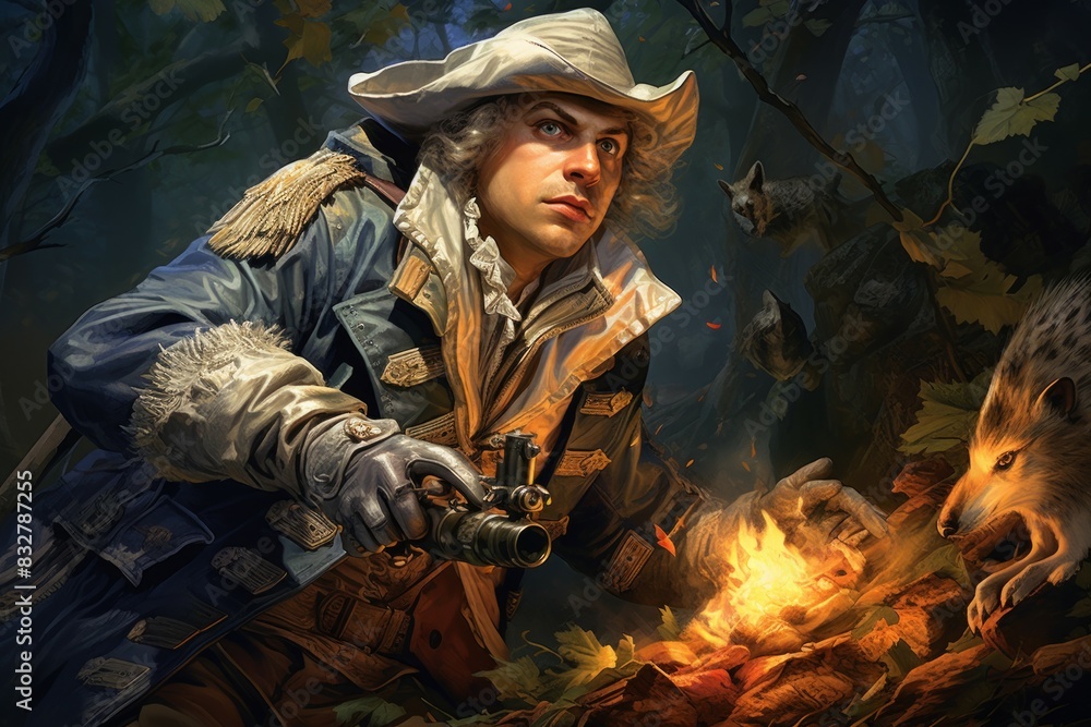 Canvas Prints a skilled and versatile ranger, tracking prey and surviving in the wilderness. - generative ai