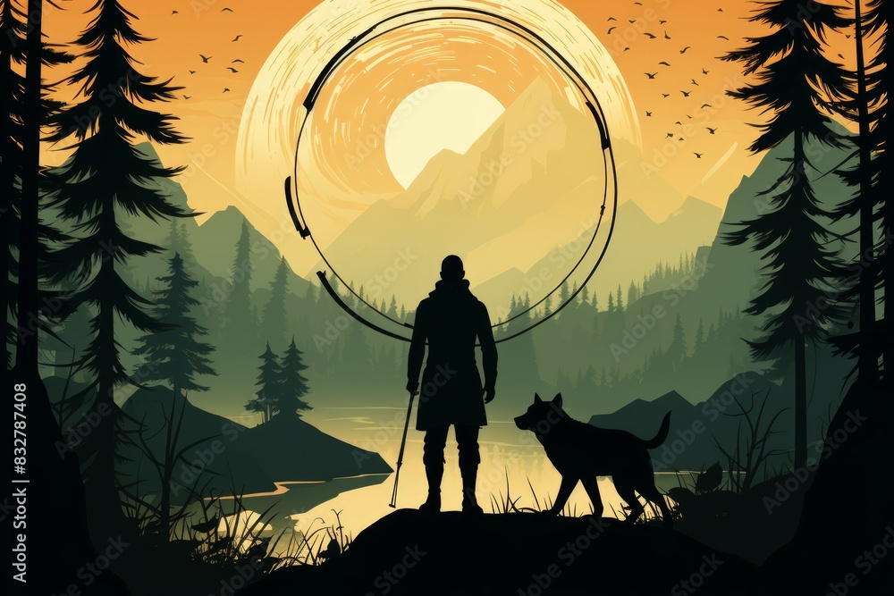 Canvas Prints a skilled and versatile ranger, tracking prey and surviving in the wilderness. - generative ai