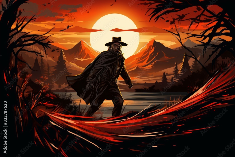 Canvas Prints a skilled and versatile ranger, tracking prey and surviving in the wilderness. - generative ai
