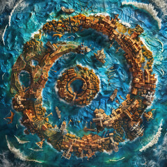 island Battlemap DnD,RPG Map for Dungeons and Dragons, Sea,game background, place for battle